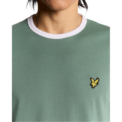 Agave Green-White - Lifestyle - Lyle & Scott Mens Ringer T-Shirt