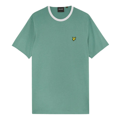 Agave Green-White - Front - Lyle & Scott Mens Ringer T-Shirt