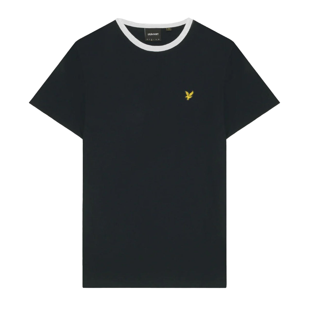 Dark Navy-White - Front - Lyle & Scott Mens Ringer T-Shirt