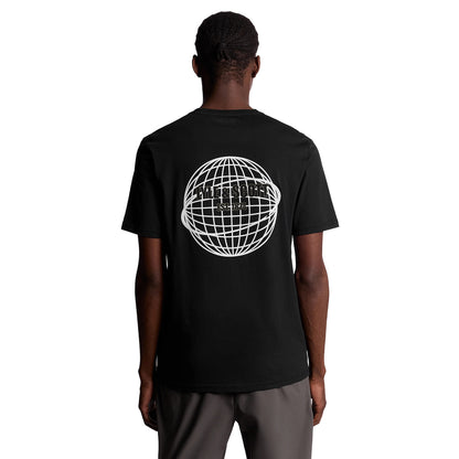 Jet Black - Back - Lyle & Scott Mens Geometric Globe Graphic T-Shirt