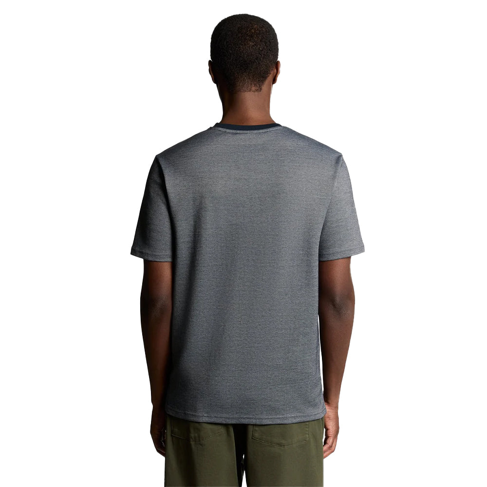 Chambray Blue - Back - Lyle & Scott Mens Pique Interlocking T-Shirt