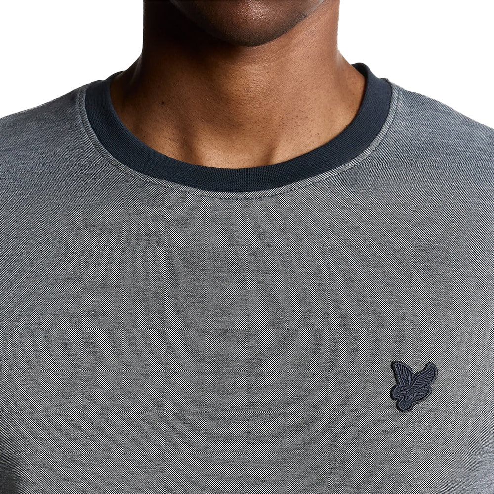 Chambray Blue - Side - Lyle & Scott Mens Pique Interlocking T-Shirt