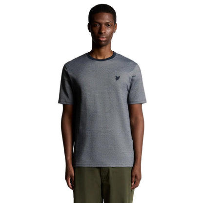 Chambray Blue - Pack Shot - Lyle & Scott Mens Pique Interlocking T-Shirt