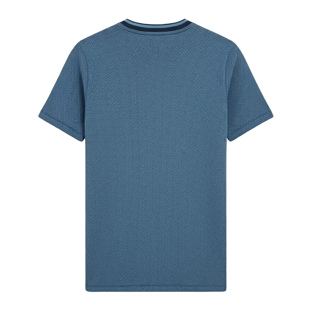 Dark Navy - Back - Lyle & Scott Boys Two Tone Waffle T-Shirt