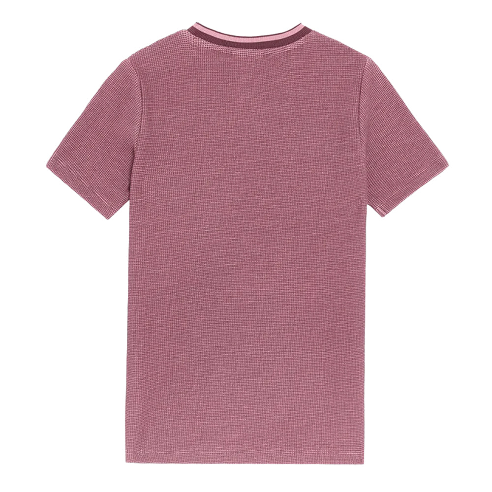 Dusky-Maroon - Back - Lyle & Scott Boys Two Tone Waffle T-Shirt