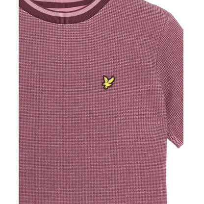 Dusky-Maroon - Side - Lyle & Scott Boys Two Tone Waffle T-Shirt