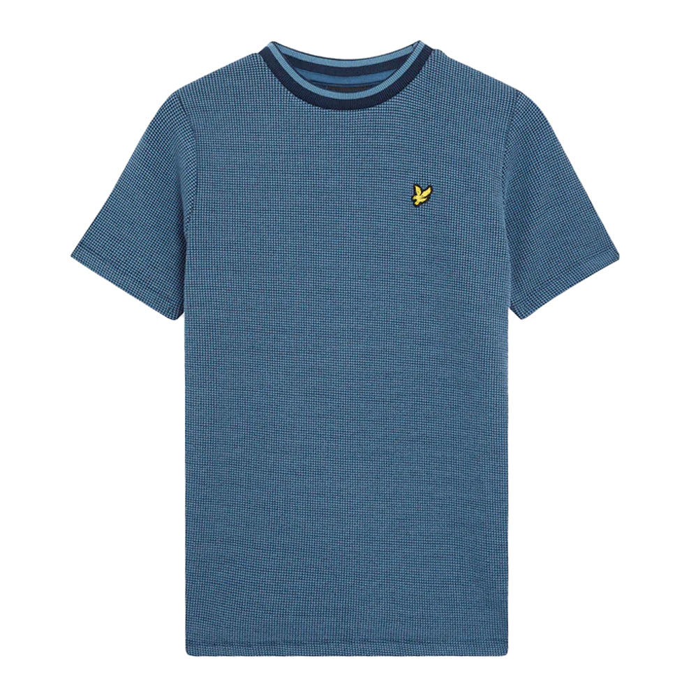 Dark Navy - Front - Lyle & Scott Boys Two Tone Waffle T-Shirt