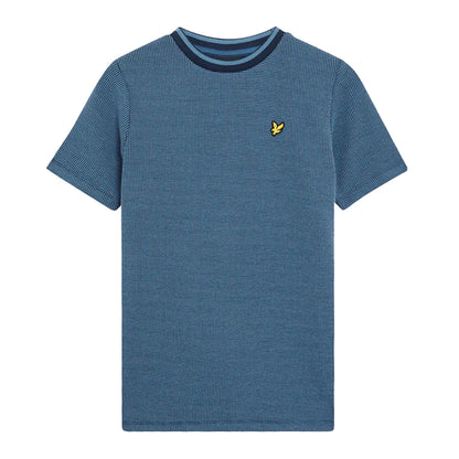 Dark Navy - Front - Lyle & Scott Boys Two Tone Waffle T-Shirt