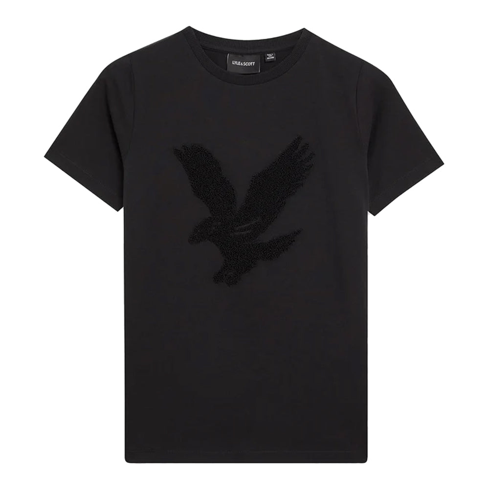 Jet Black - Front - Lyle & Scott Boys Eagle Towelling T-Shirt
