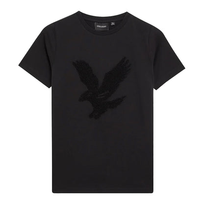Jet Black - Front - Lyle & Scott Boys Eagle Towelling T-Shirt