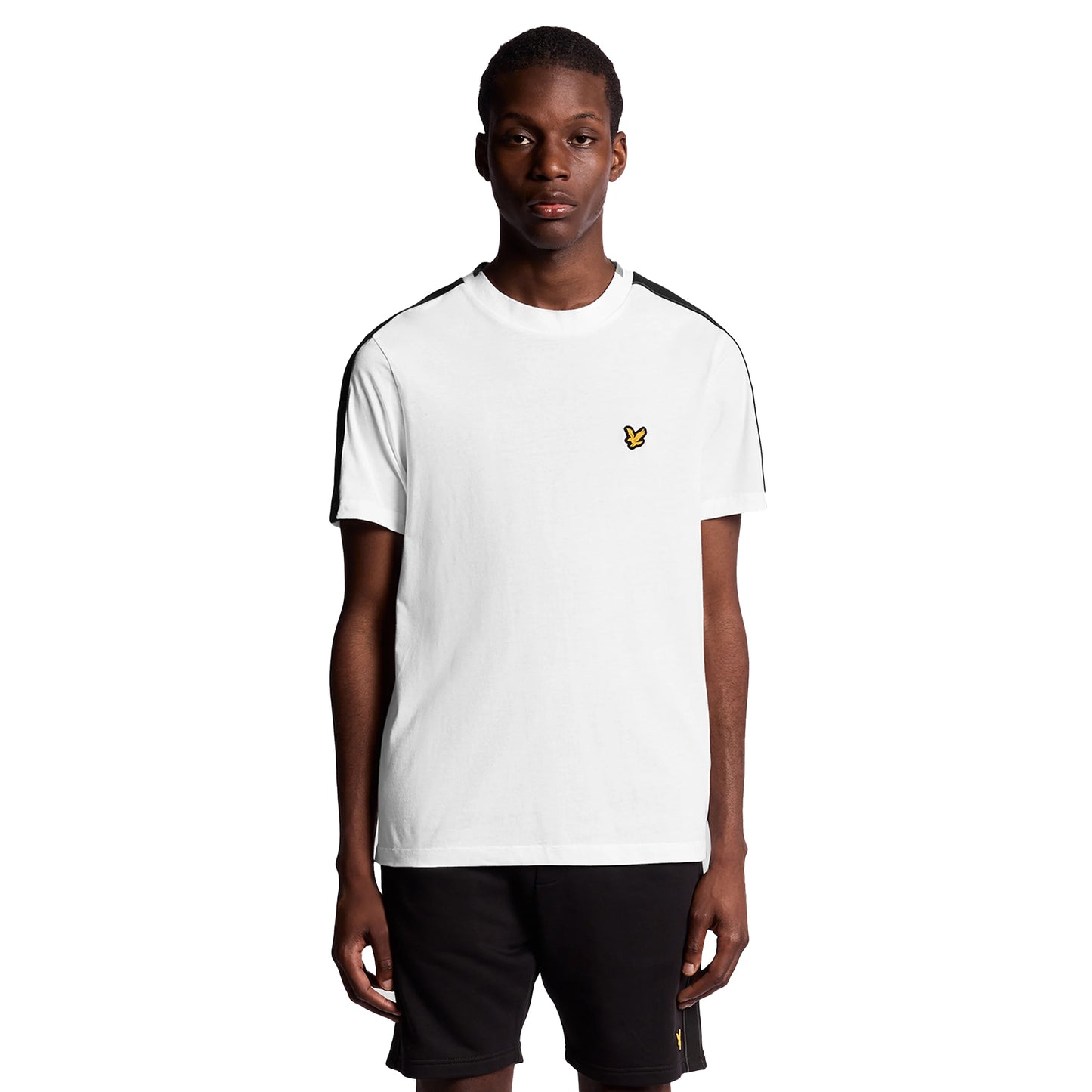 White - Side - Lyle & Scott Mens Tape T-Shirt