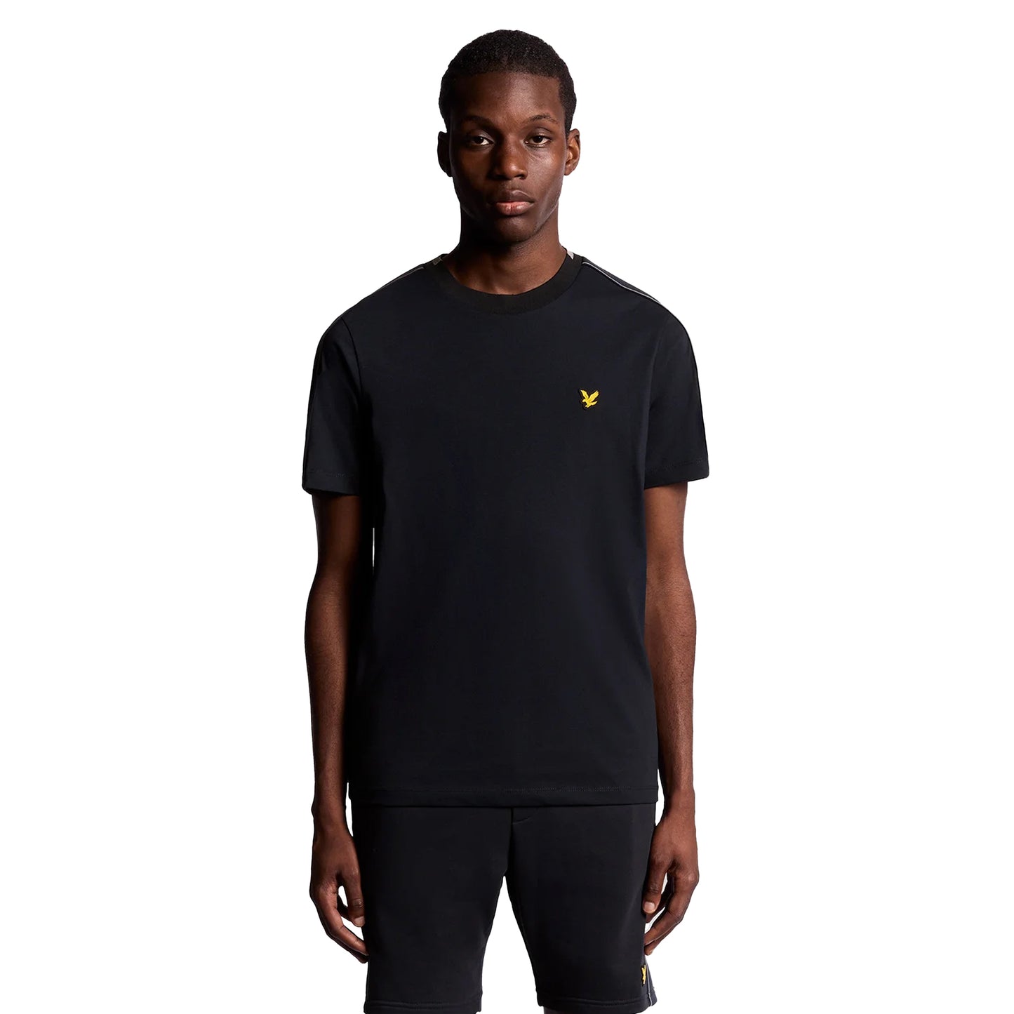 Dark Navy - Side - Lyle & Scott Mens Tape T-Shirt