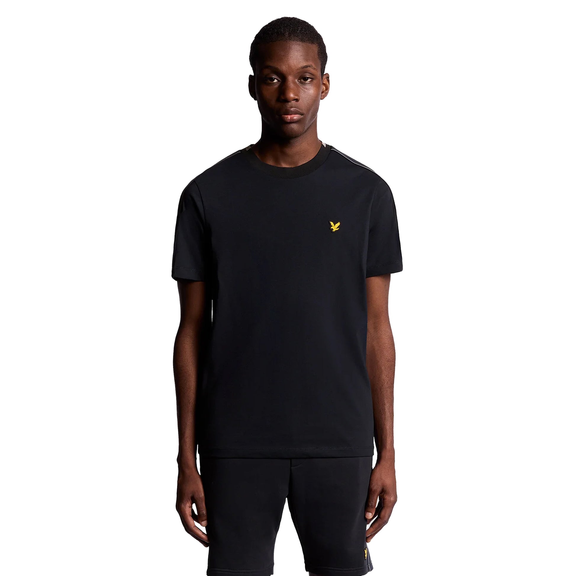 Dark Navy - Side - Lyle & Scott Mens Tape T-Shirt