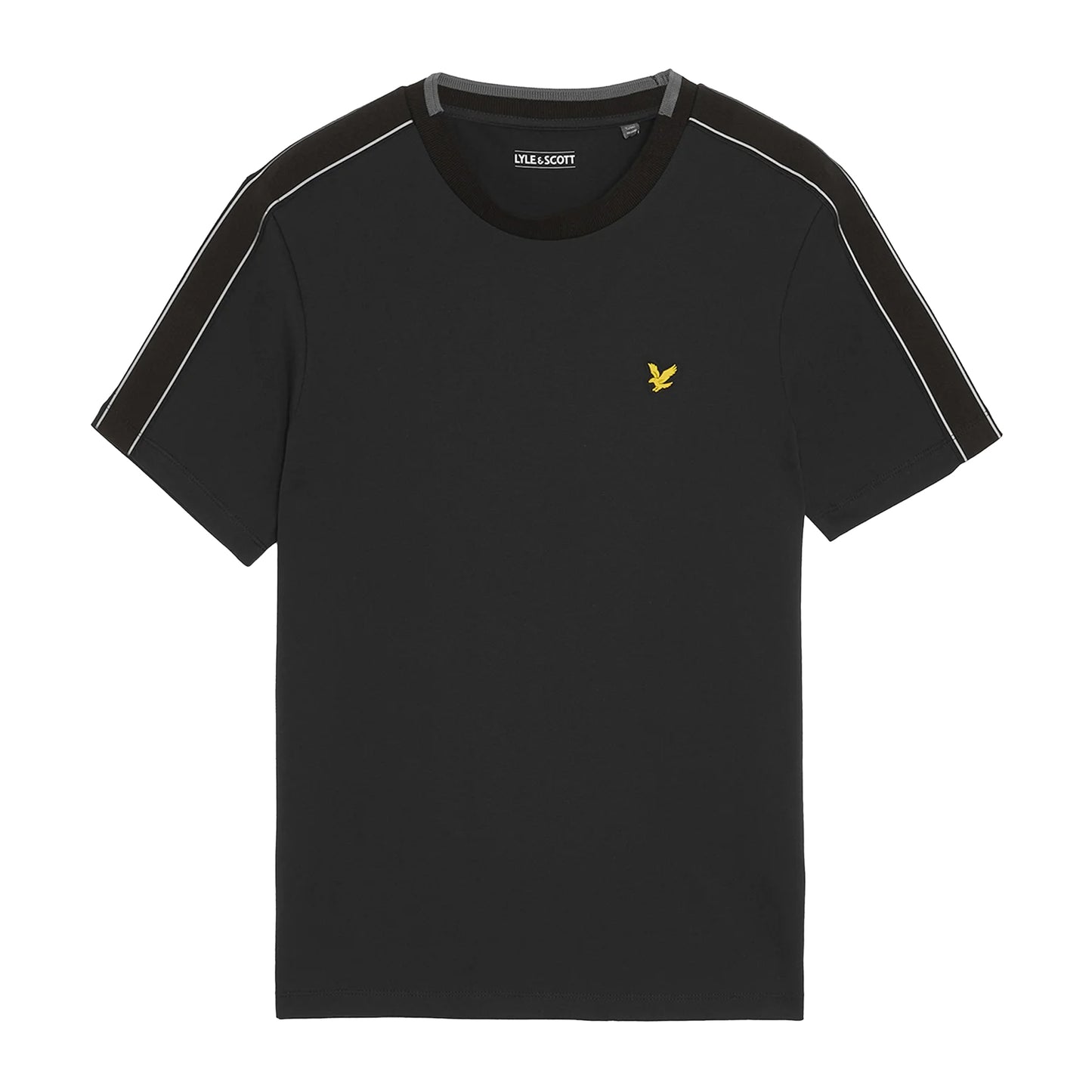 Jet Black - Front - Lyle & Scott Mens Tape T-Shirt