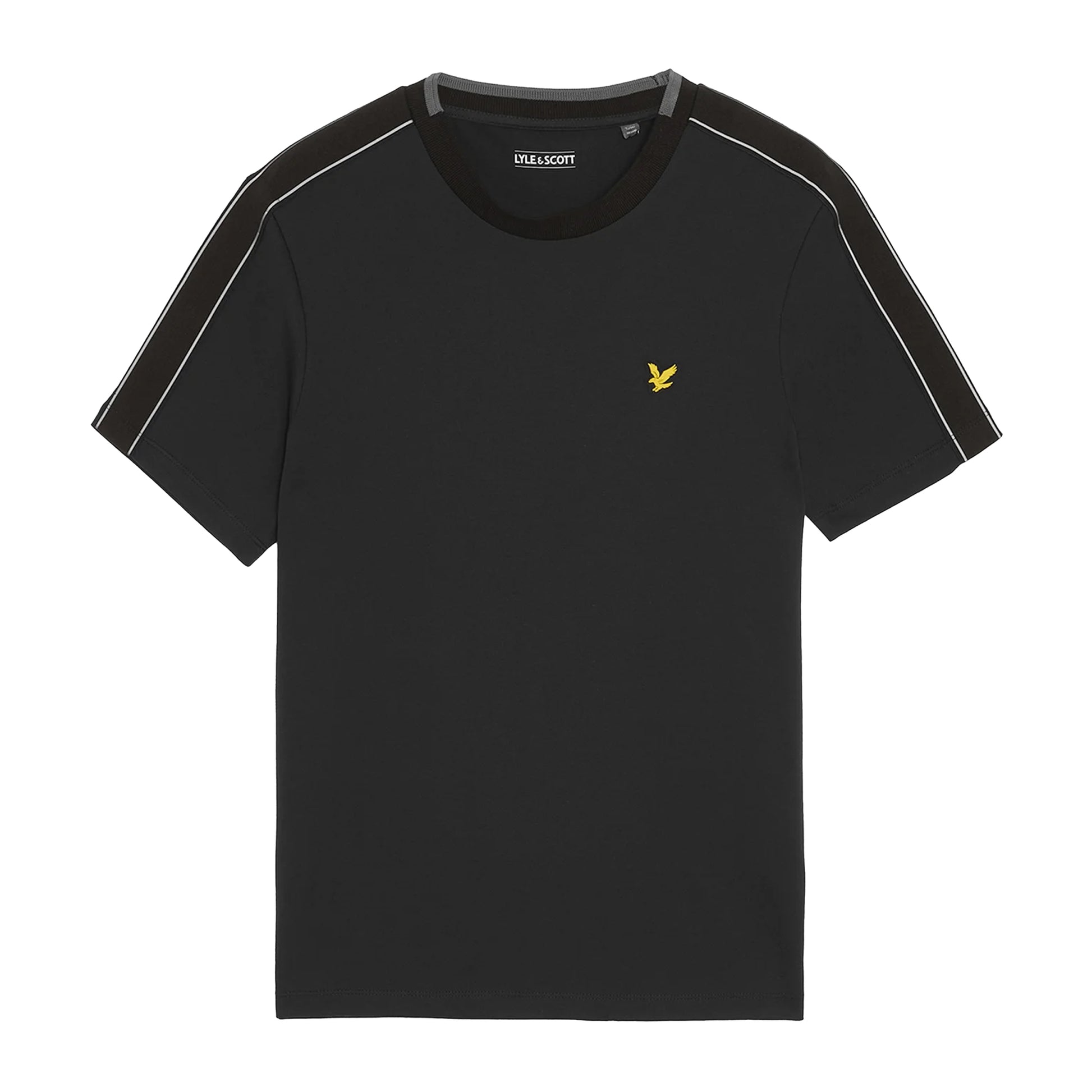 Jet Black - Front - Lyle & Scott Mens Tape T-Shirt