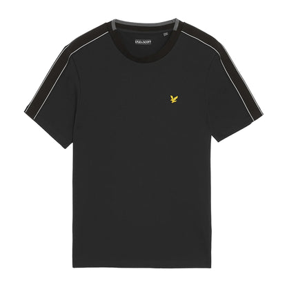 Jet Black - Front - Lyle & Scott Mens Tape T-Shirt