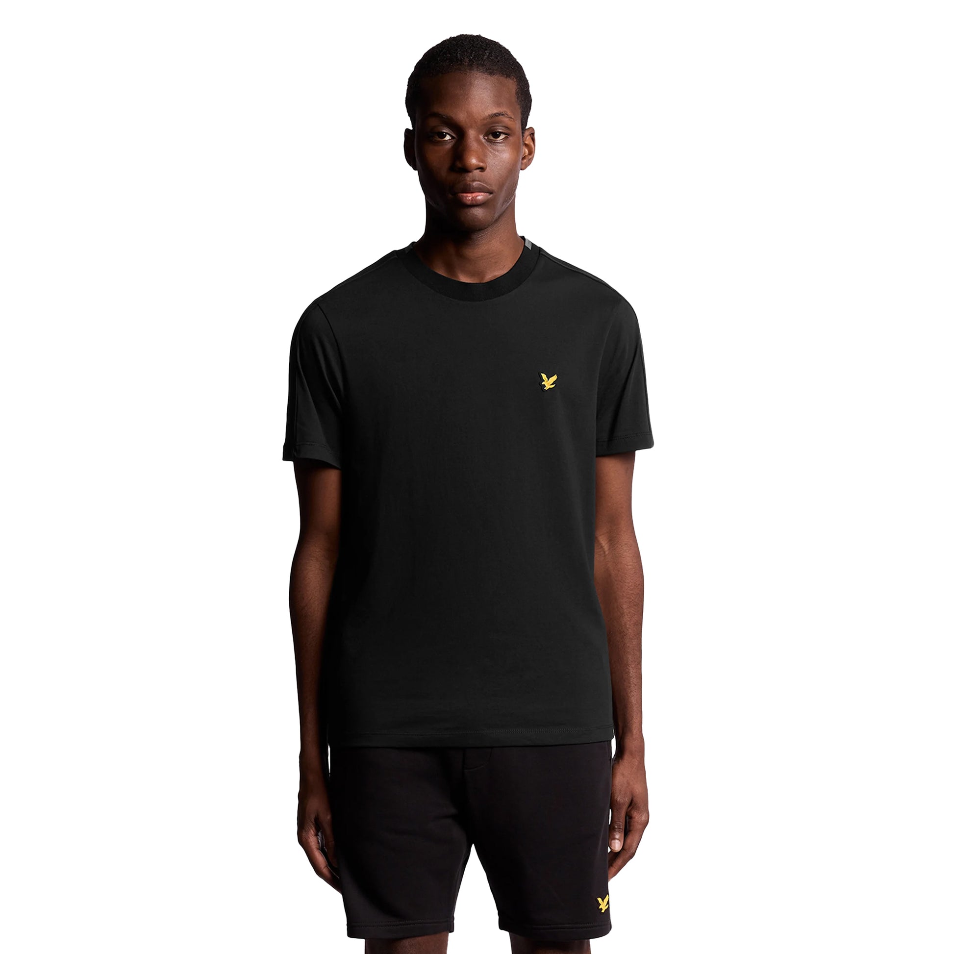 Jet Black - Side - Lyle & Scott Mens Tape T-Shirt