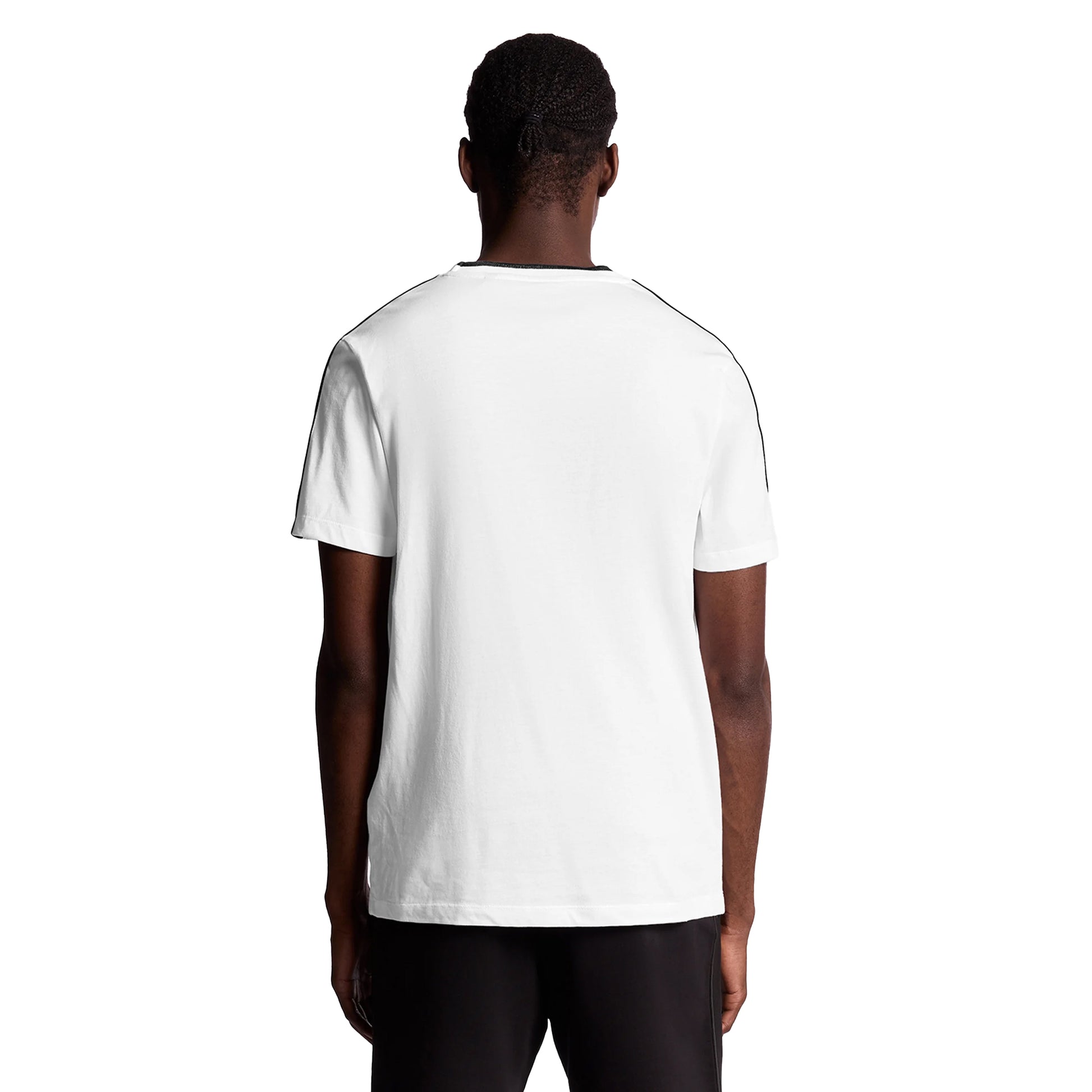 White - Back - Lyle & Scott Mens Tape T-Shirt
