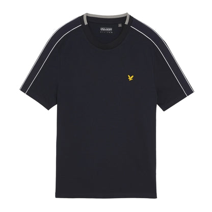 Dark Navy - Front - Lyle & Scott Mens Tape T-Shirt