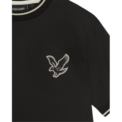 Jet Black - Side - Lyle & Scott Boys Football T-Shirt