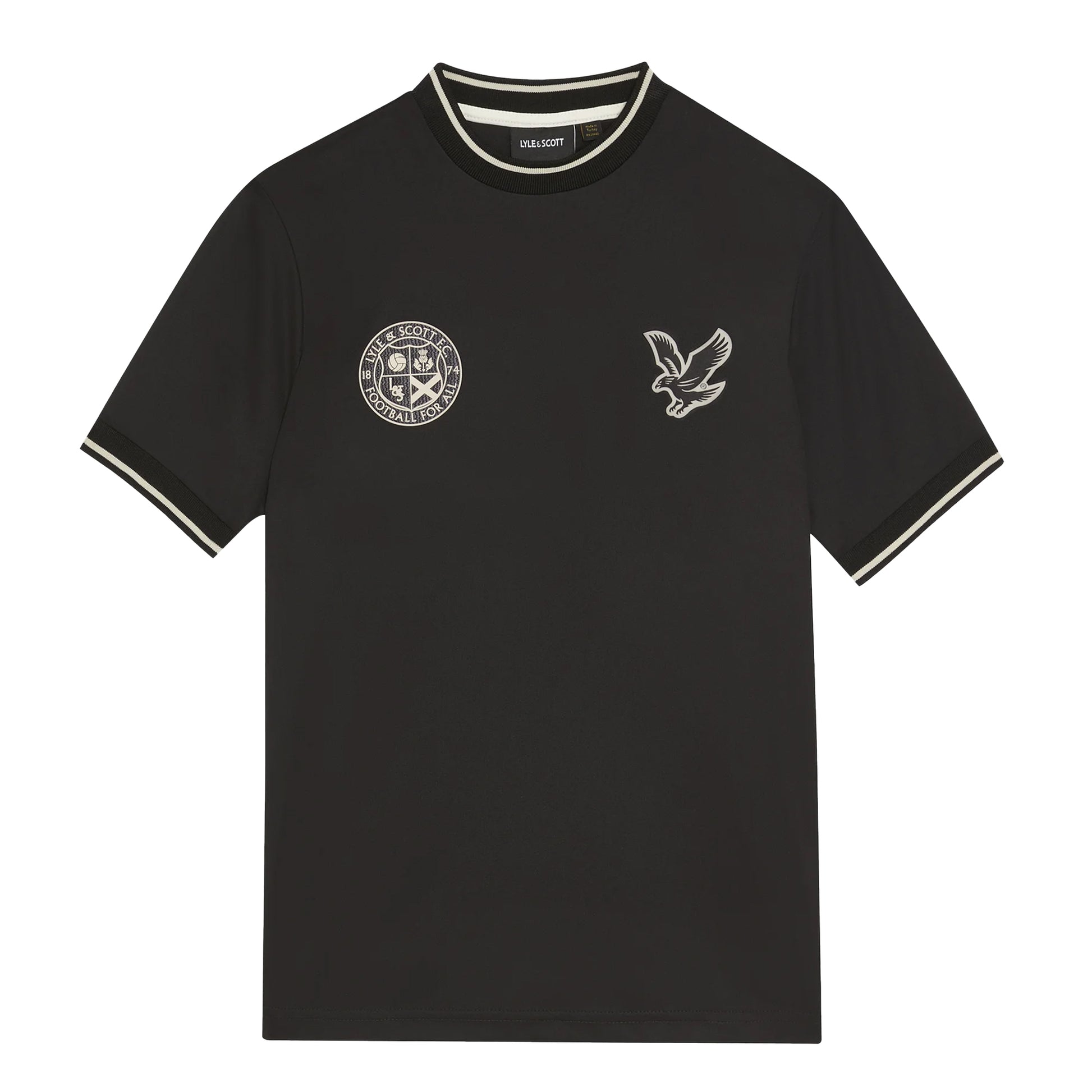 Jet Black - Front - Lyle & Scott Boys Football T-Shirt