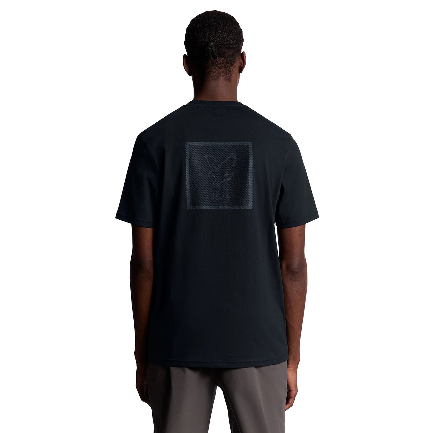 Dark Navy - Back - Lyle & Scott Mens Logo Rubberised T-Shirt
