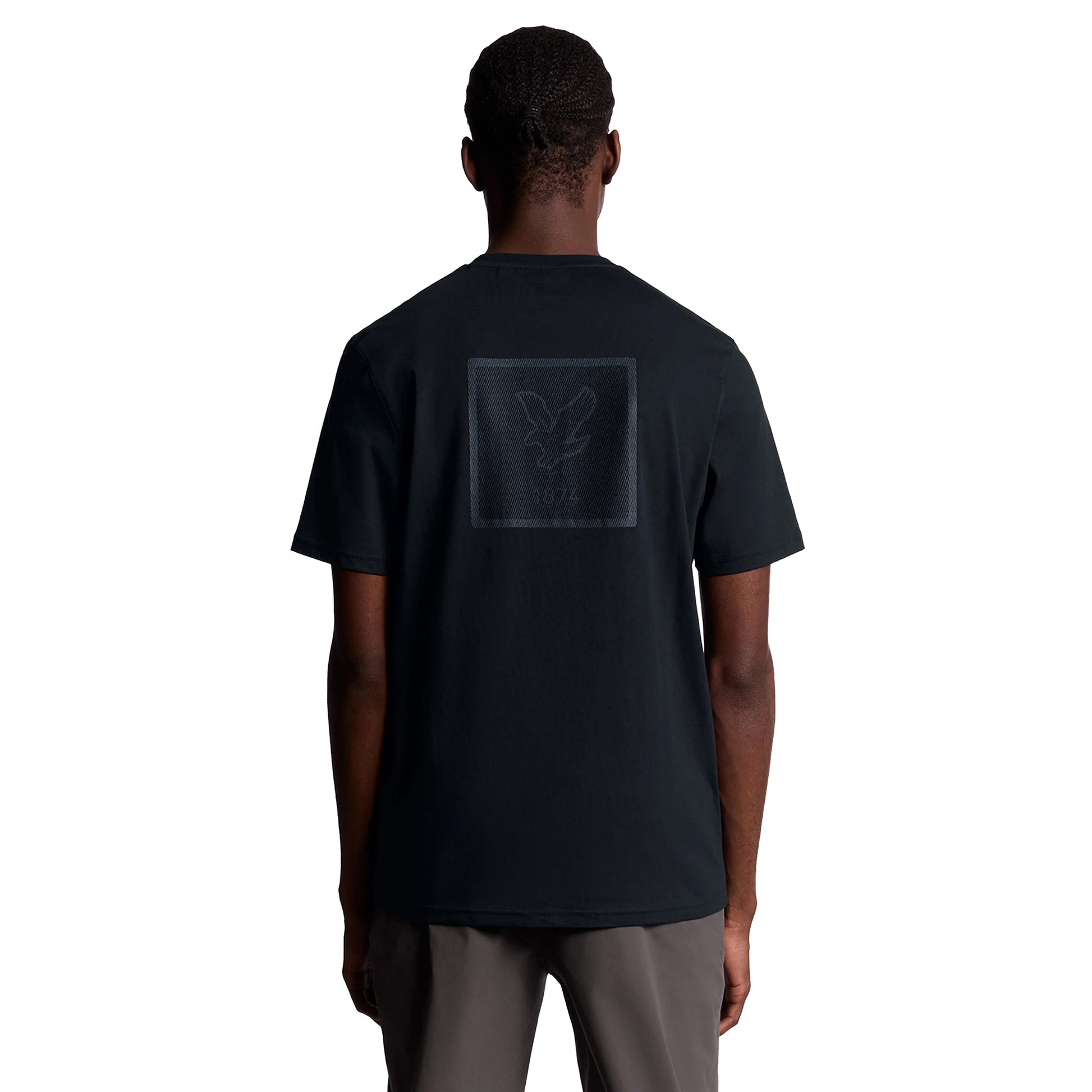 Dark Navy - Back - Lyle & Scott Mens Logo Rubberised T-Shirt