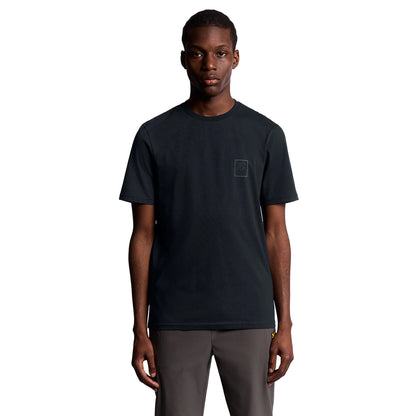 Dark Navy - Side - Lyle & Scott Mens Logo Rubberised T-Shirt