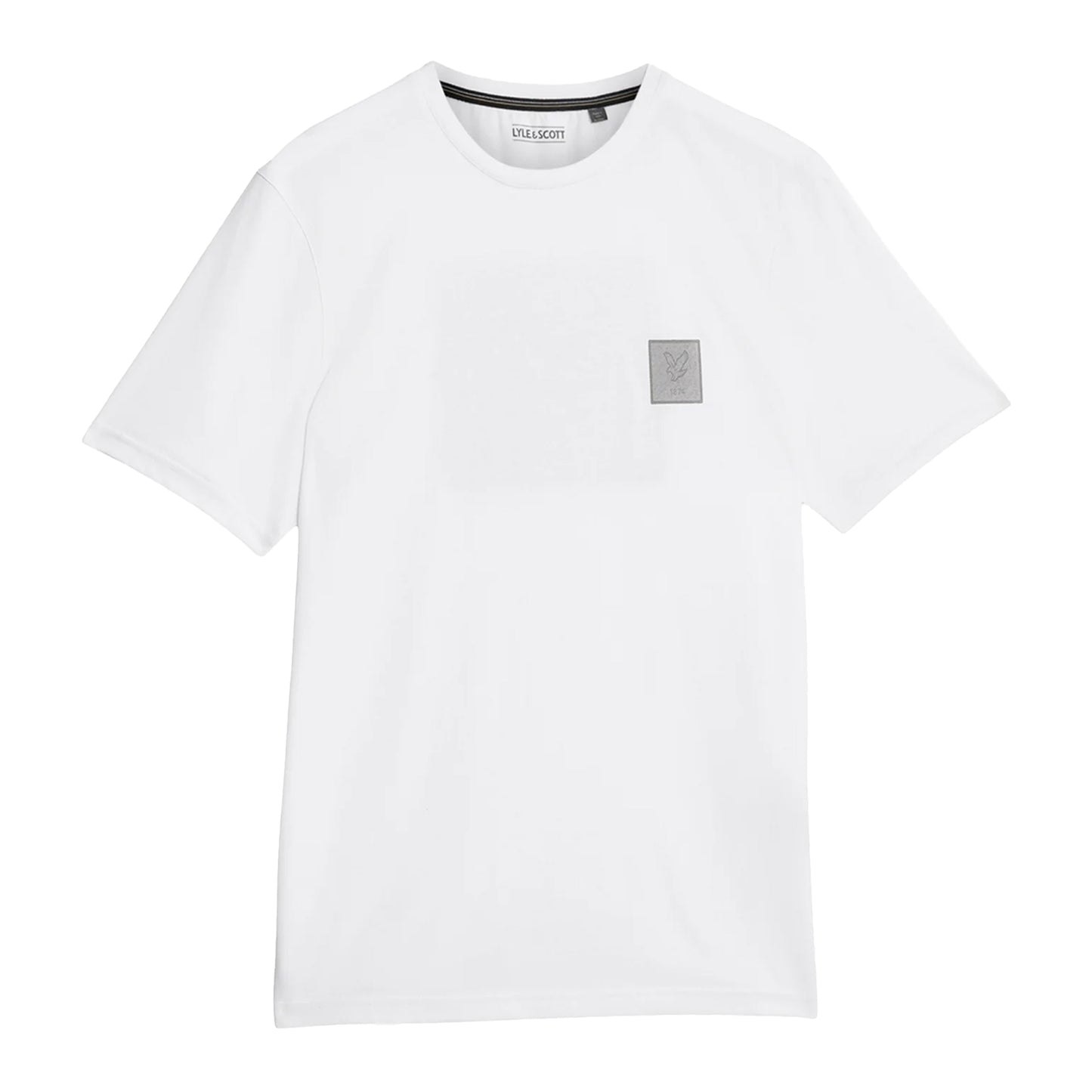 White - Front - Lyle & Scott Mens Logo Rubberised T-Shirt
