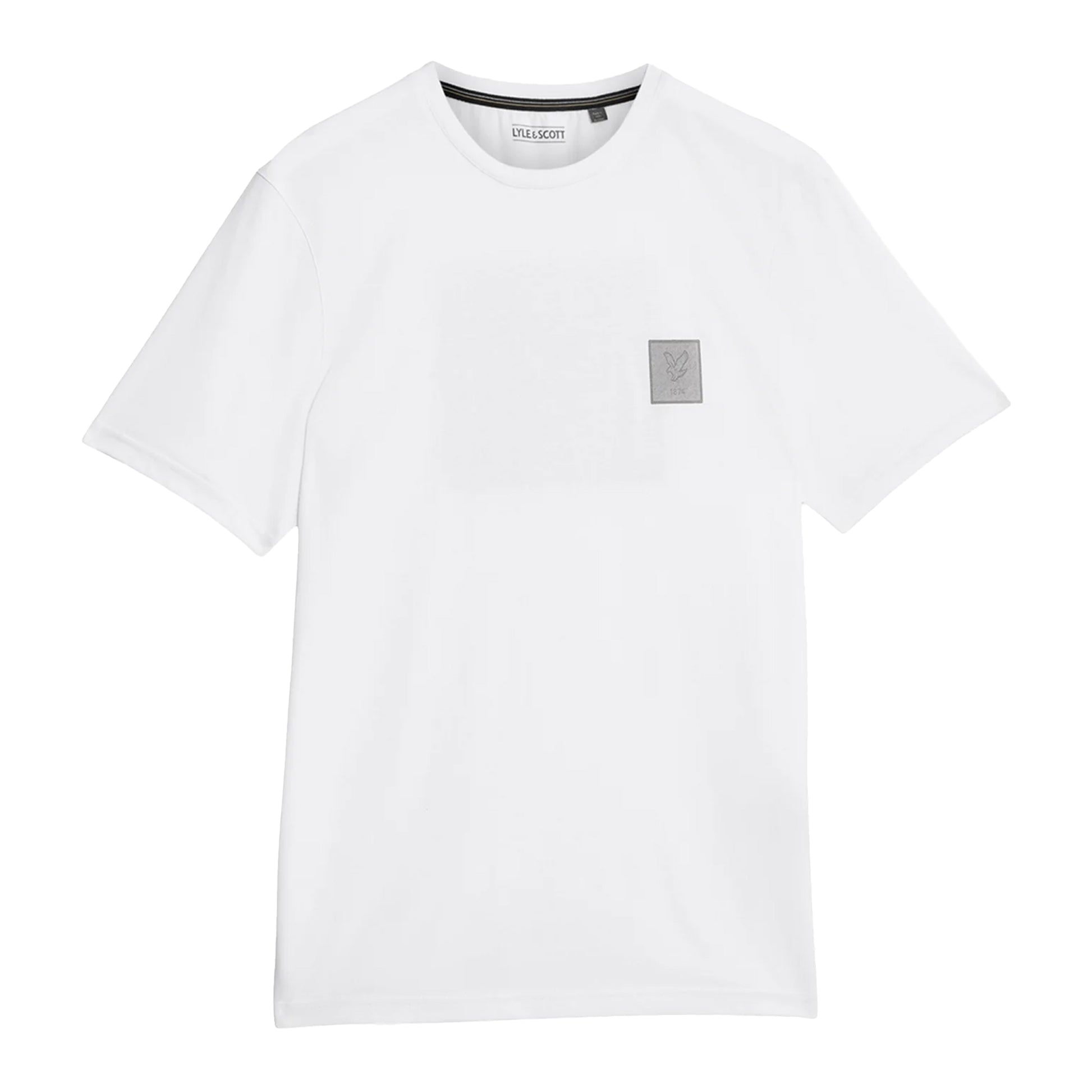 White - Front - Lyle & Scott Mens Logo Rubberised T-Shirt