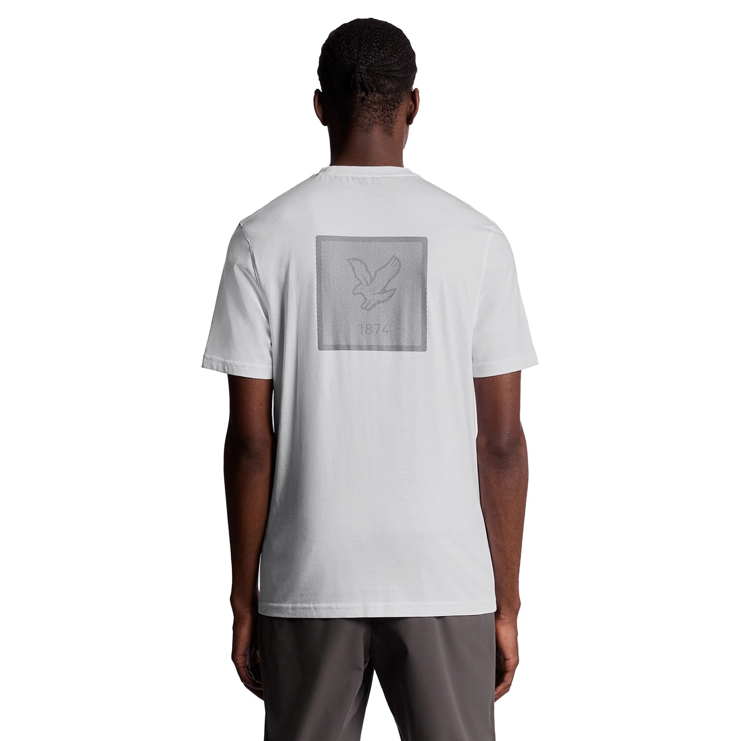 White - Back - Lyle & Scott Mens Logo Rubberised T-Shirt
