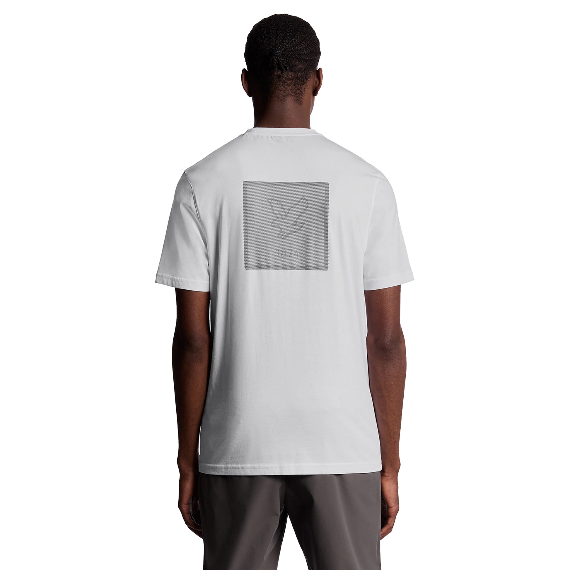 White - Back - Lyle & Scott Mens Logo Rubberised T-Shirt