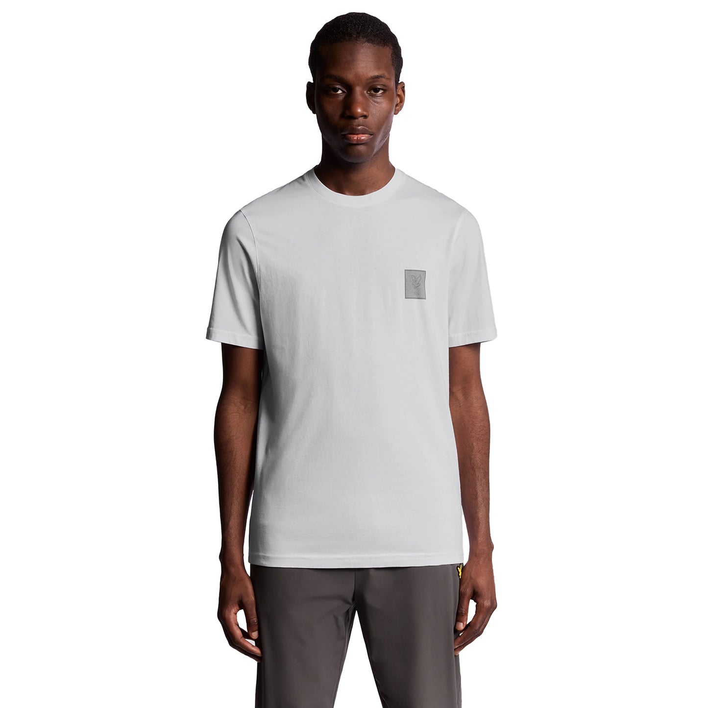 White - Side - Lyle & Scott Mens Logo Rubberised T-Shirt