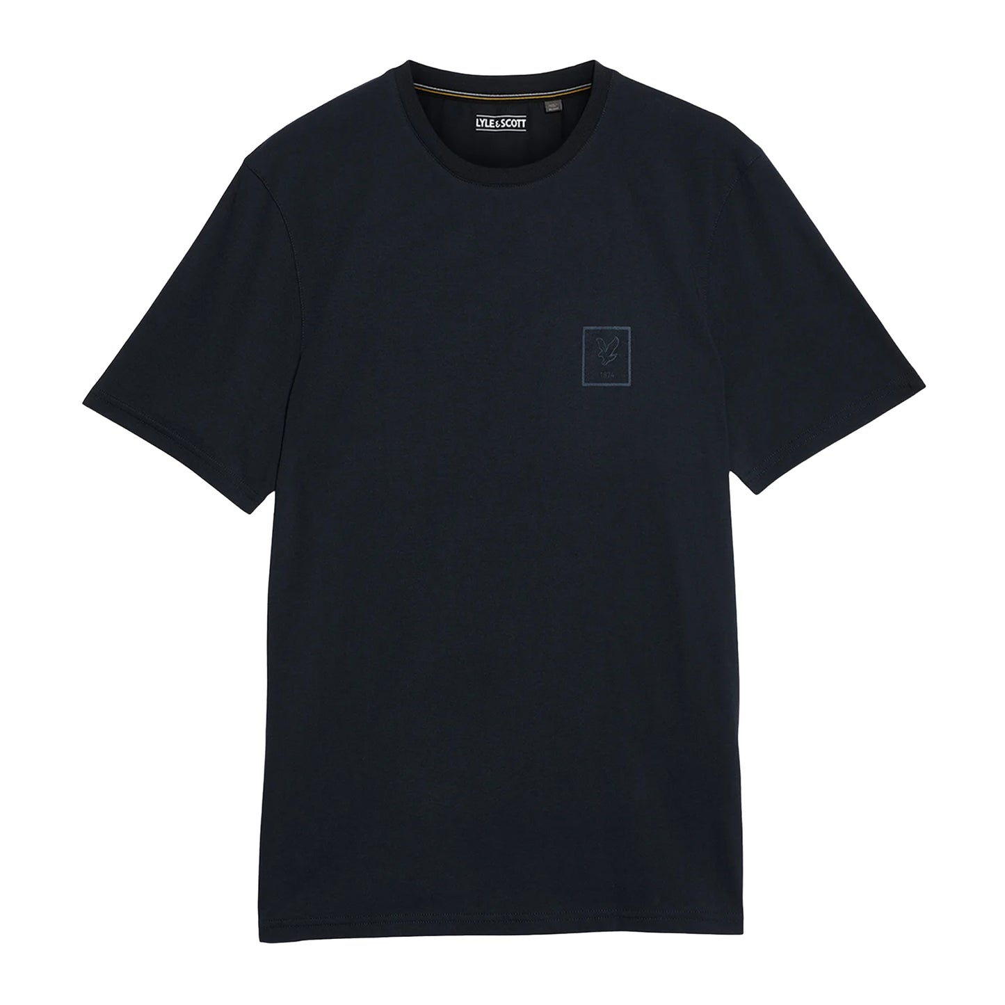 Dark Navy - Front - Lyle & Scott Mens Logo Rubberised T-Shirt