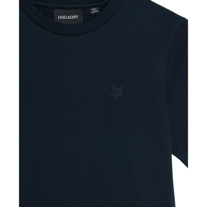 Dark Navy - Side - Lyle & Scott Boys Tonal Logo T-Shirt