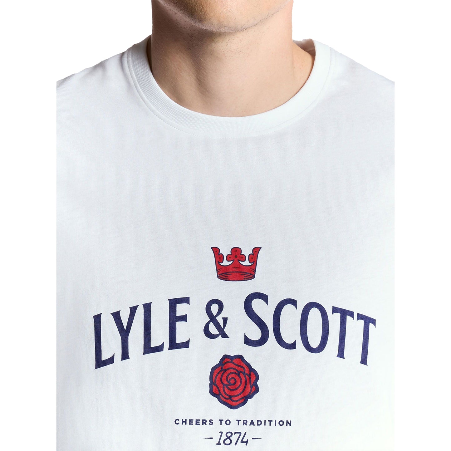 White - Side - Lyle & Scott Mens Cheers To Tradition Graphic T-Shirt