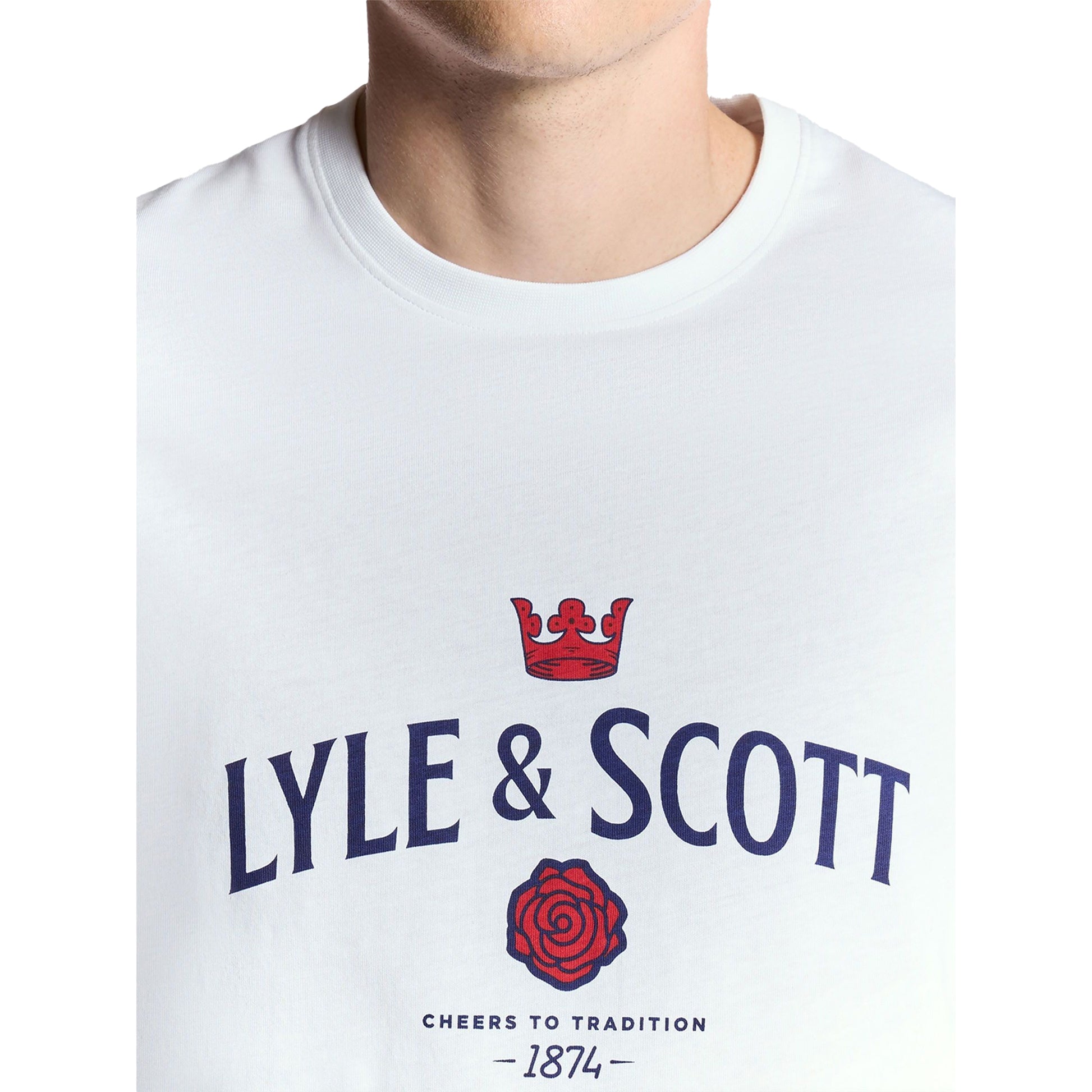 White - Side - Lyle & Scott Mens Cheers To Tradition Graphic T-Shirt