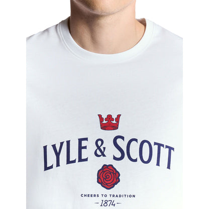 White - Side - Lyle & Scott Mens Cheers To Tradition Graphic T-Shirt