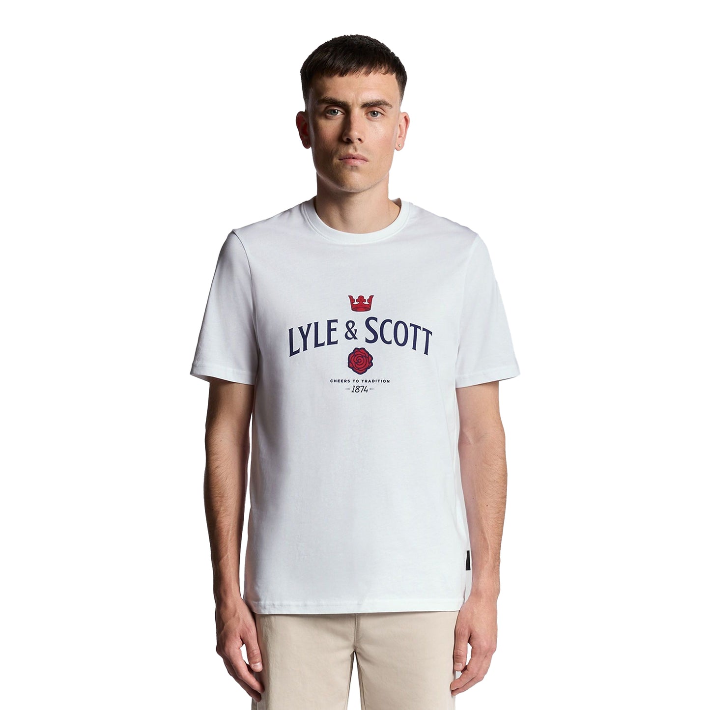 White - Lifestyle - Lyle & Scott Mens Cheers To Tradition Graphic T-Shirt