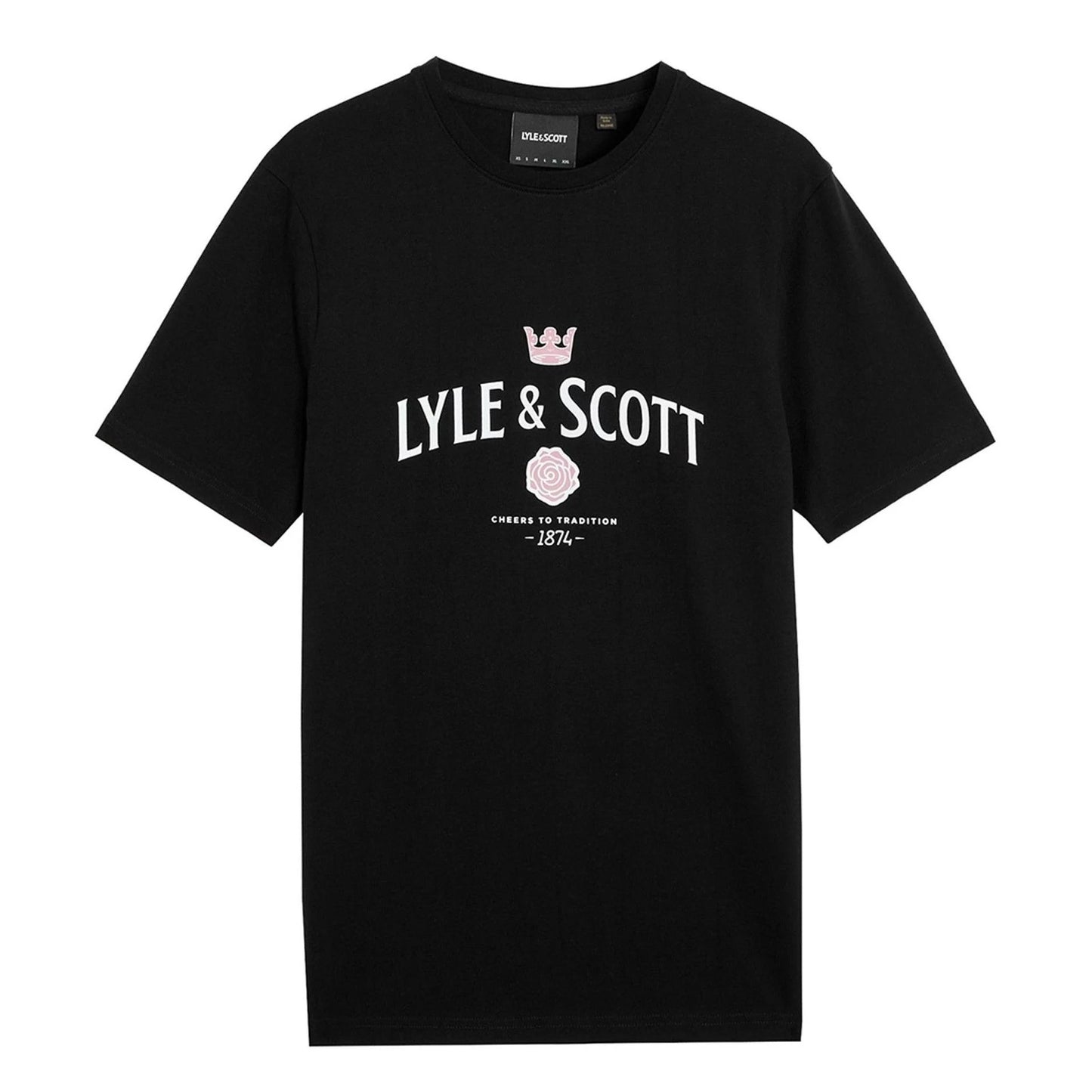 Jet Black - Front - Lyle & Scott Mens Cheers To Tradition Graphic T-Shirt