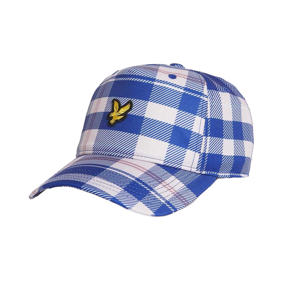Jet Black-White - Front - Lyle & Scott Tartan Baseball Cap
