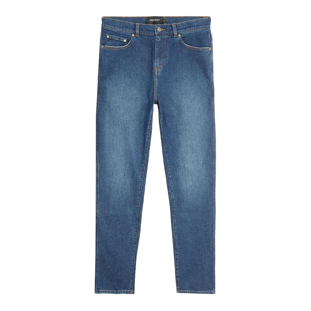 Blue - Front - Lyle & Scott Mens Denim 5 Pockets Slim Jeans