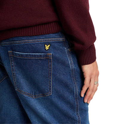Indigo - Pack Shot - Lyle & Scott Mens Denim Tapered Leg Regular Jeans