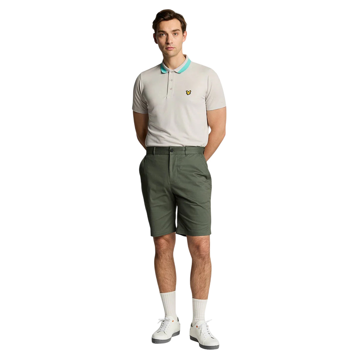 Cactus Green - Side - Lyle & Scott Mens Golf Course Stretch Chino Shorts