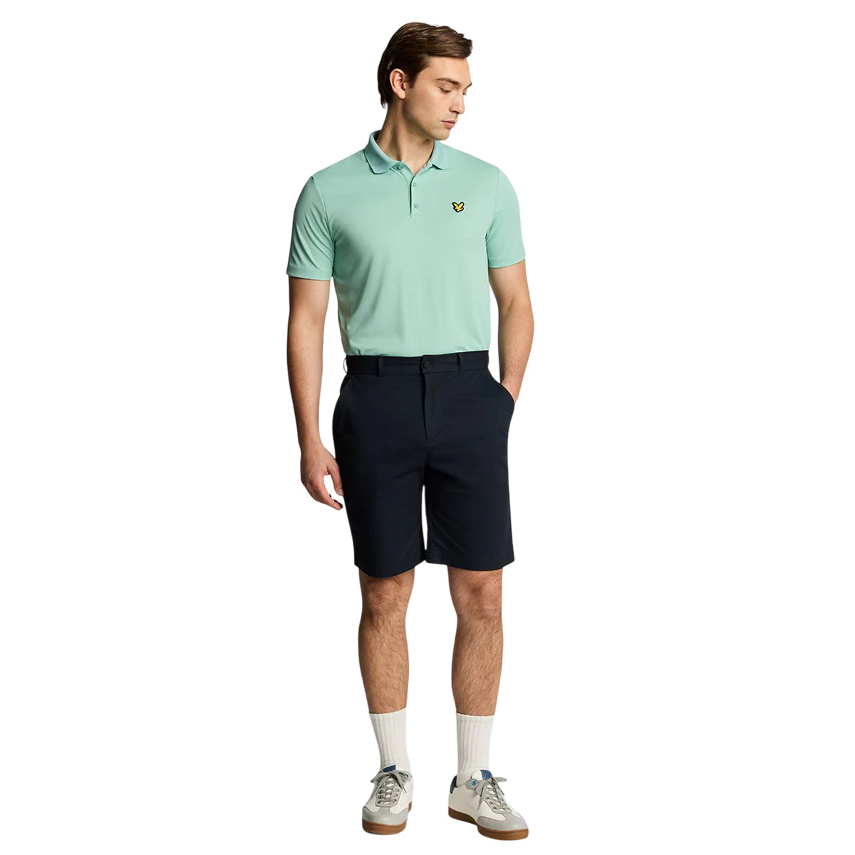 Dark Navy - Side - Lyle & Scott Mens Golf Course Stretch Chino Shorts