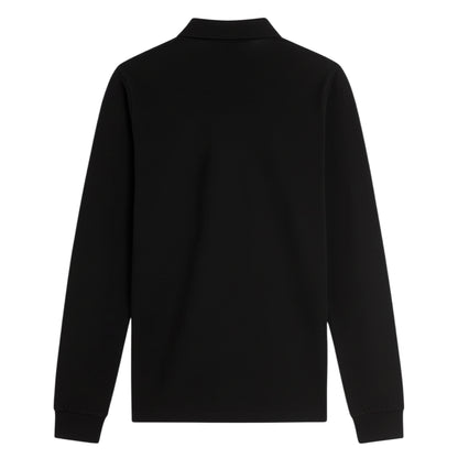 Jet Black - Back - Lyle & Scott Boys Plain Long-Sleeved Polo Shirt