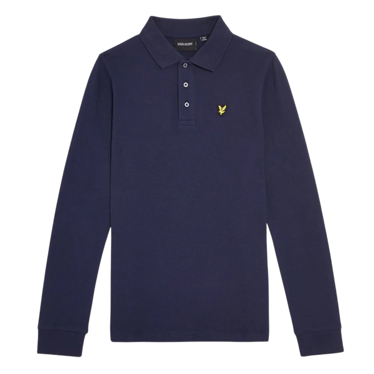 Navy - Front - Lyle & Scott Boys Plain Long-Sleeved Polo Shirt