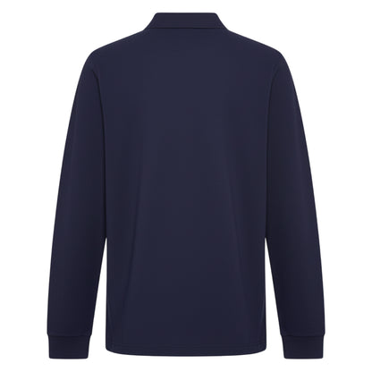 Navy - Back - Lyle & Scott Boys Plain Long-Sleeved Polo Shirt