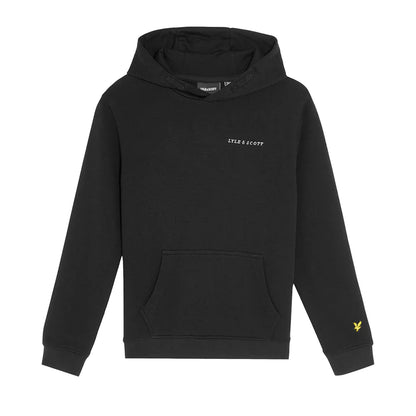 Jet Black - Front - Lyle & Scott Childrens-Kids Script Embroidered Hoodie