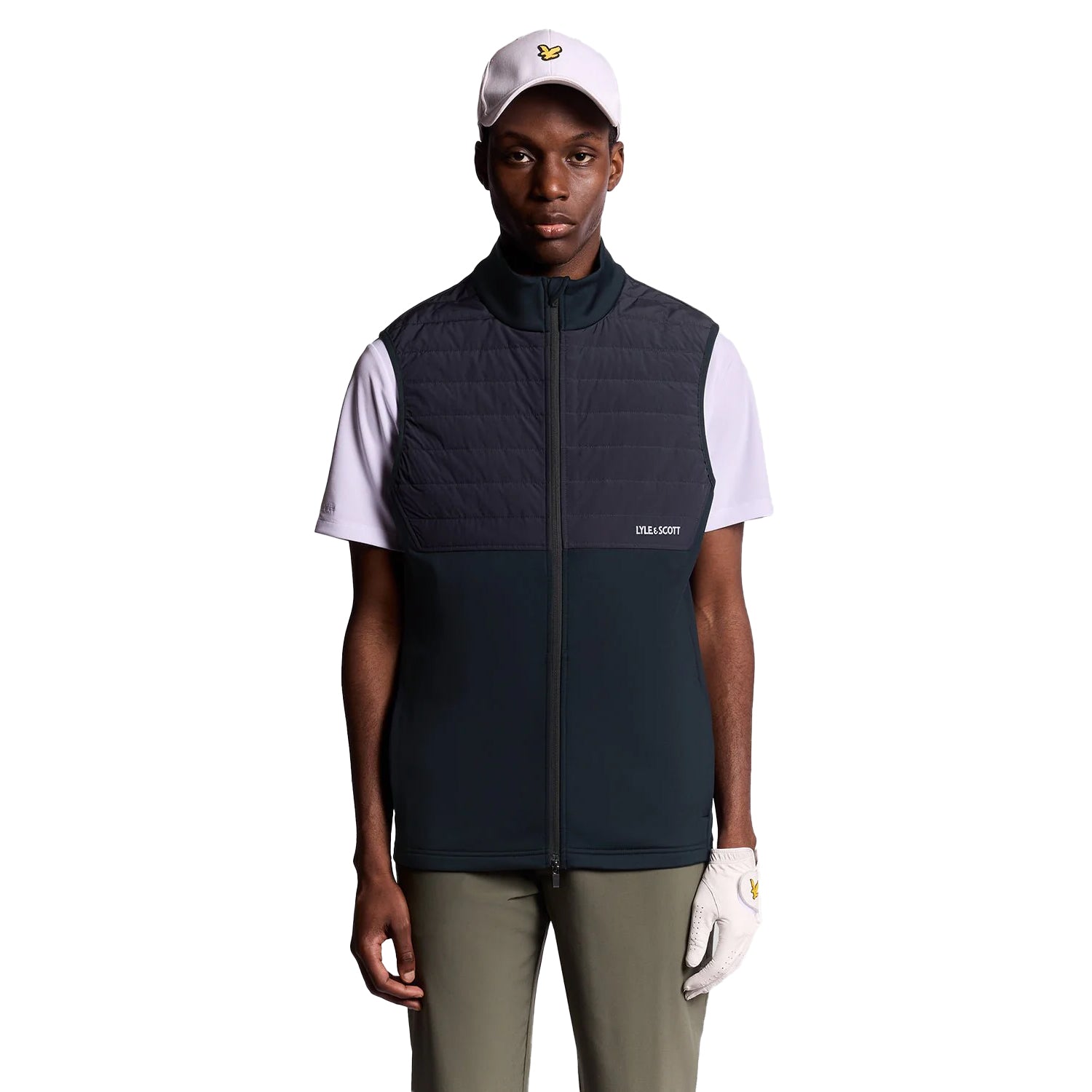 Dark Navy - Back - Lyle & Scott Mens Windproof Golf Gilet